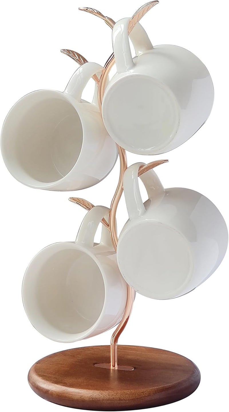NBUOON Leaf Shaped Coffee Tea Cup Mug Holder Stand for Countertop, Perfect Coffee Bar Accessory & Kitchen Home Organizer Gold - Image 1